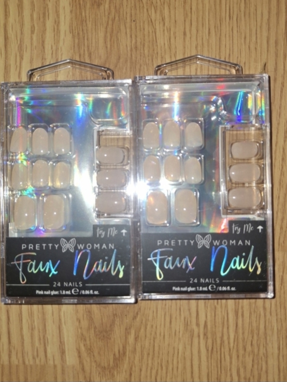 Pretty Woman Faux Nails - Neutral Beige Press-On Set (24 Nails)